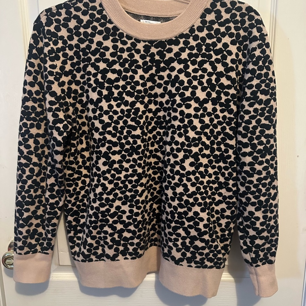 Daily Ritual Animal Print Black and Cream Patterned Sweater